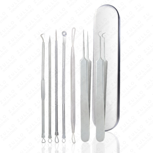 Juego de Herramientas de Acero Inoxidable para Eliminar Puntos Negros, 6 Piezas, para Extracción de Acné, Espinillas y Comedones, Cuidado Facial Profesional de la Piel - Product Image 4