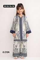 Salwar Kameez traditionnel pour filles, en coton, imprimé floral, coupe ample, longueur cheville, K-3030, Inde, Pakistan, vêtements décontractés