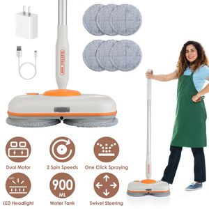 Mopa Eléctrica Inalámbrica Autopropulsada de Doble Motor, 6 Almohadillas de Microfibra, 2 Velocidades, Tanque de Agua de 900 ml, Rociador de un Clic, Limpiador de Pisos - Product Image 2