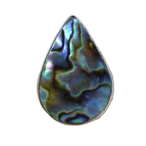 <b>Abalone</b> <b>Shell</b> Natural Stone Fancy Claw Setting Rose Gold Plated 925 Sterling Silver Wedding Engagement Ring for Unisex Gift - Product Image 1