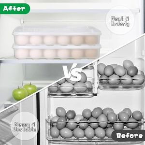 Contenitori Impilabili in Plastica per Uova Ripiene con Coperchio, Set da 2 Portauova Trasparenti per 48 Uova, Adatti al Frigorifero, Mantengono la Freschezza - Product Image 4