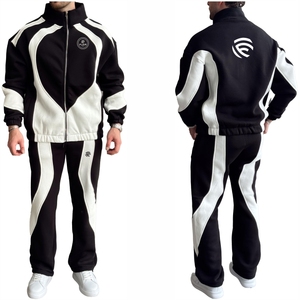 Conjunto Deportivo de Hombre Premium de Alta Calidad, Corte Holgado, Tejido Acanalado, con Ribete de 3 Hilos - Negro - Product Image 5