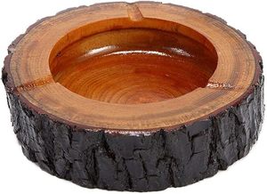 Cendrier en bois artisanal – Cendrier vintage pour cigarettes, cigares, décoration maison et bureau, rond, 1 pièce - Product Image 6
