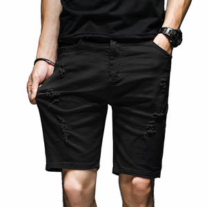 Pantalones Cortos de Mezclilla Desgastados Personalizados para Hombre, Pantalones Cortos de Verano, Pantalones Cortos Negros de Moda Casual para Hombre - Product Image 2