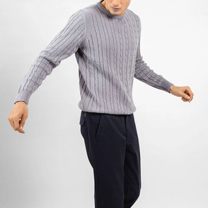 Pull en tricot décontracté pour homme, automne-hiver, grande taille, manches longues, couleur unie, pull à col rond, taille plus, motif cachemire - Product Image 2