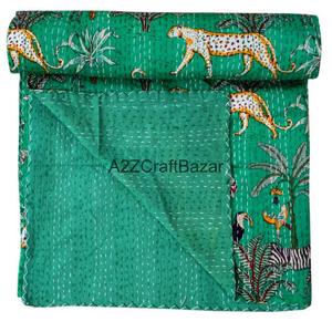 Juego de Edredón de Algodón Orgánico Estampado a Mano, Diseño Tradicional de Lujo, Estilo Kantha Vintage, Transpirable, Ecológico, para Todas las Estaciones - Product Image 4