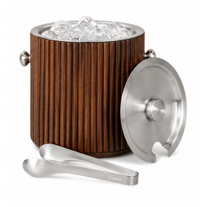 Seau à glace en acier inoxydable à double paroi avec pinces, isolé, écologique, en bois, pour la vente en gros – Offre spéciale - Product Image 1