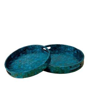 Bâtonnets d'encens Viet Green Craft faits à la main, modernes, ronds, bleus, en mosaïque de nacre, en bambou, 25-35 cm, non parfumés, pour usage intérieur - Product Image 4