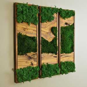 Arte Paisajístico de Musgo en Madera Nature Crest, Decoración de Pared de Bosque Hecha a Mano, Diseño Interior Verde de Lujo, Artesanía Premium - Product Image 3