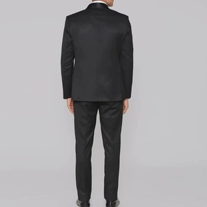 Men's Black Tuxedo Suit Slim Fit Satin Lapel Formal Wedding <b>Blazer</b> Pants Regular Length Single Breasted - Product Image 3