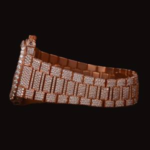 นาฬิกาข้อมือผู้ชายทรงสี่เหลี่ยมยอดนิยม ประดับเพชรโมอิสซาไนต์เต็มหน้าปัด สไตล์ฮิปฮอป งานแฮนด์เมด ราคาไม่แพง - Product Image 2