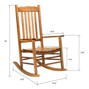 Fauteuil à bascule carré en bois pour l'intérieur et l'extérieur avec dossier ondulé 68,5*86*115CM, chaise à bascule pour usage intérieur et extérieur - Product Image 6