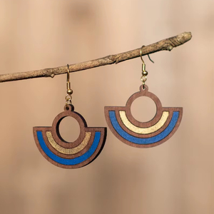 Pendientes de Madera de Superficie Plana, Pendientes de Madera de Estilo Moderno, Pendientes de Madera de Color Sólido, Artículo de Venta al por Mayor de Fábrica Personalizado - Product Image 1