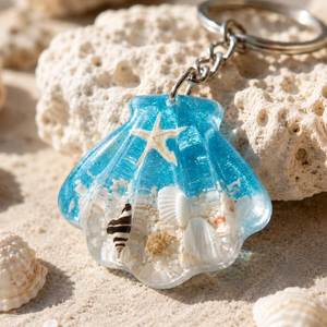 Elegant Transparent Resin <b>Key</b> Ring Crafted With Dried Leaves Design For Fashion Accessory Lovers Everywhere - Product Image 3