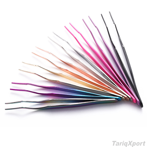 Pince à épiler professionnelle pour extensions de cils DIY, en acier inoxydable, durable, avec poignée confortable, outil de précision pour les cils - Product Image 6