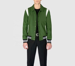 Chaqueta universitaria JL American Gothic Letter Cross, informal, con capucha, de corte holgado, ecológica, de invierno, con cremallera, con mangas de piel de pez - Product Image 5