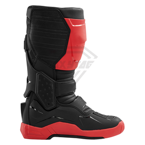 Moto Boots Mid-Calf Black Red Synthetic Rubber Outsole <b>Waterproof</b> Breathable Buckle Strap All Seasons Wholesale Rate OEM Custom - Product Image 4