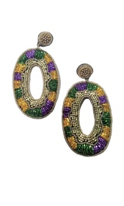 Bijoux de mode Boucles d'oreilles brodées de perles de rocaille d'Inde Boucles d'oreilles multicolores faites à la main pour femmes et filles - Product Image 2