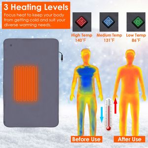 ผ้าห่มไฟฟ้าอุ่นได้ทั้งตัว ใช้ได้ทั้งในบ้านและนอกบ้าน ปรับความร้อนได้ 3 ระดับ ซักเครื่องได้ ใช้งานได้นาน 2 ชั่วโมง - Product Image 2