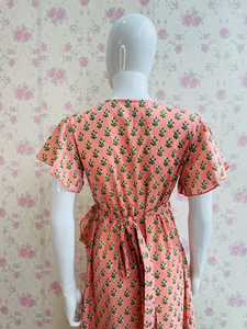 เดรสแม็กซี่ผูกเอวผ้าฝ้ายคุณภาพสูงสำหรับผู้หญิงระบายอากาศได้ดีและเหมาะกับฤดูใบไม้ร่วง - Product Image 5