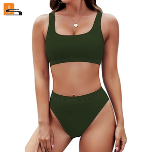Womens Trendy High-Waisted <b>Bikini</b> <b>Set</b> <b>Sexy</b> Printed Summer Swimwear Comfortable 2-Piece Beachwear Made Of Spandex/Nylon - Product Image 1