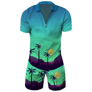 Ensemble t-shirt et short pour homme en coton respirant de qualité supérieure, sublimation, étiquette privée, plusieurs couleurs, personnalisable - Product Image 6