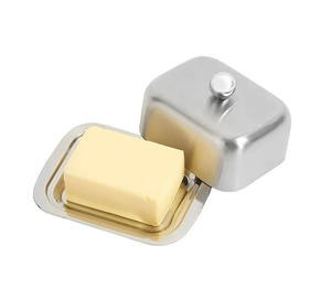 Luxury Pastry Dish Creative Stainless Steel Butter Box Buckle Lid Modern Luxury Design Dishwasher Safe for Kitchen Party <b>Storage</b> - Product Image 3