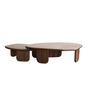 Contemporary Pebble <b>Nesting</b> <b>Coffee</b> <b>Table</b> <b>Set</b> Handmade Solid Teak Organic Modern Center <b>Table</b> Premium Home Furniture - Product Image 5