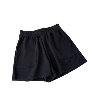 Primavera y verano Piernas anchas Inicio Pantalones cortos casuales de mujer de cintura alta suelta Pantalones cortos deportivos negros Pantalones calientes Pantalones finos - Product Image 3
