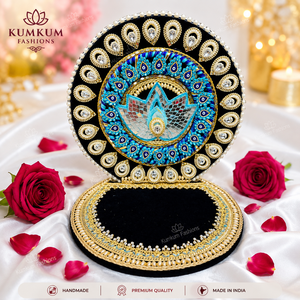Fondo Decorativo Singhasan Hecho a Mano en India para Laddu Gopal Krishna Ganesha Pooja, Decoración para el Hogar, Templo, Regalos Festivos - Product Image 4