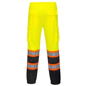 Wholesale Men's Cotton <b>Hi</b> <b>Vis</b> Safety <b>Pants</b> Breathable Elastic Waist Winter Workwear - Product Image 4