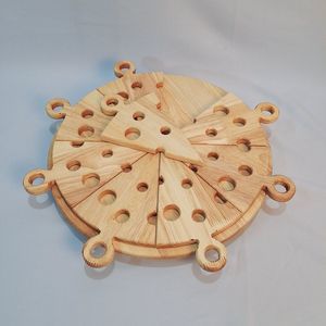 Planche à pizza en bois avec poignée et rainure pour servir et couper la pizza, accessoires de cuisine et de restaurant - Product Image 5
