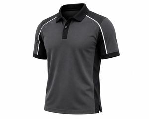 Chemise Homme Bordeaux Manches Courtes Unie Décontractée Respirante Tissu Jersey Polyester/Coton Boutonnée Coupe Droite ODM Haute Qualité 220g - Product Image 2