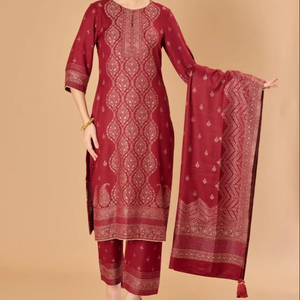 Safaa Winter Premium Acrowool Woven Unstitched Ladies <b>Dress</b> Material with Stole <b>woollen</b> suits <b>dress</b> material Winter - Product Image 1