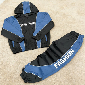 Fabricant de survêtements personnalisés, veste zippée brodée, ensemble jogging, pantalon de survêtement en nylon, coupe-vent, survêtements pour hommes - Product Image 3