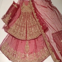 Vente chaude Nuptiale Net Frock Ensembles Festivals De Mariage Super En Gros Lehenga Choli Costumes ADDA KORA DABKA Travail ADDA KORA DABKA