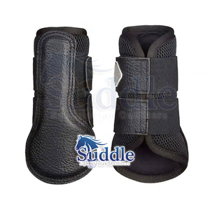 Botas de Protección Profesionales para Caballos, Botas de Tendón para Entrenamiento Deportivo, Protectores de Patas para Montar a Caballo, Suministros Ecuestres, Color Negro - Product Image 1