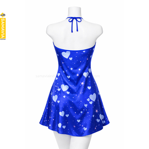 Camisón de Seda Satén Samavia para Mujer, Listo para Enviar, Estampado Romántico, Ropa de Dormir Personalizada, Fabricante Mayorista - Product Image 3