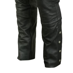 Guêtres de moto en cuir pour hommes, protection intégrale des jambes, sangles réglables, fermetures éclair latérales et style classique - Product Image 6