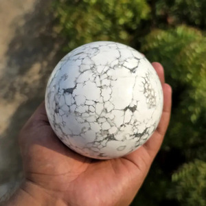 Polished Howlite <b>Sphere</b> Natural <b>Crystal</b> Globe Art Collectible Feng Shui Decor - Product Image 2