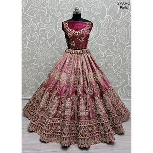 Fabzone Indian Bridal Velvet Collections Vestidos de novia con Zarkhan Work para novias - Product Image 1
