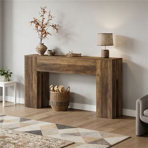 Sturdy Wooden Console <b>Table</b> for Foyer Main <b>Sofa</b> Corridor <b>Side</b> Use - Product Image 4