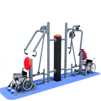 Equipo de Ejercicio de Doble Asiento para Exteriores, con Acero Resistente y Materiales Antideslizantes para Ejercicios de Extremidades Superiores.