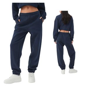 Pantalones Deportivos de Felpa para Mujer, Cintura Alta, Corte Holgado, Casuales, de Algodón, para Gimnasio y Uso Diario, Venta al Por Mayor OEM - Product Image 1