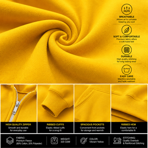 Sudadera con capucha y cremallera completa con estampado gráfico de Halloween amarillo al por mayor, sudadera con capucha extragrande con cubre rostro, sudadera con capucha de calabaza espantapájaros - Product Image 5