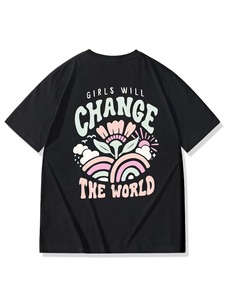 เสื้อยืดผู้หญิงผ้าฝ้าย 100% แขนสั้น สีพื้น เสื้อยืดผู้หญิง เสื้อยืดผู้หญิง - Product Image 3