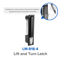 Serrure de porte de panneau électrique de poignée d'oscillation de support de serveur LM-818-4 pour le système d'alimentation