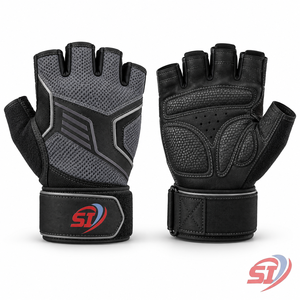 Custom <b>Men</b>’s Training <b>Gloves</b> Padded Weightlifting <b>Gloves</b> with Wrist Support Supplier - Product Image 1