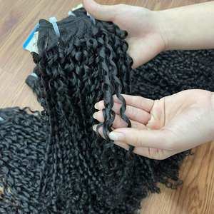 GRAN OFERTA Extensiones de Cabello con Rizo Pixie de Colores, Cabello Humano Vietnamita de Alta Calidad, Listo para Enviar, Sin Caída, Doble Trama - Product Image 1