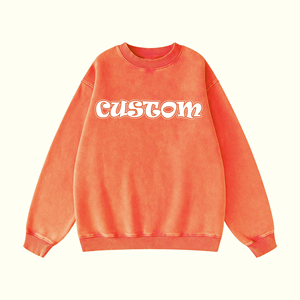 Glory Custom <b>Screen</b> Print Acid <b>Wash</b> Oversized Sweatshirt 100% Cotton Premium Quality Sweatshirt For Unisex OEM Wholesale - Product Image 5
